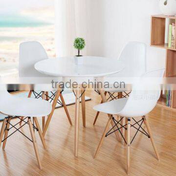Modern Living Room Furniture PP Plastic Table With Wooden Legs photo-2