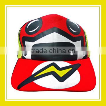 Top Quality Products Bros Baby Schnauzer Head Adjustable Plastic Snapback Polyester Printed Red Yellow Mesh Trucker Cap