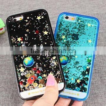 3D Floating Glitter Liquid Phone Case Star Quicksand Hard PC Back Shell for iphone for Smausng