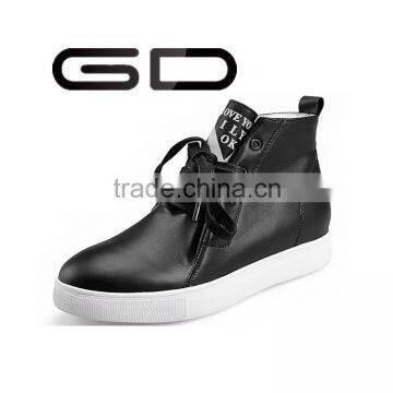 hide wedge heel korean new fashion cow-leather high quality sneaker