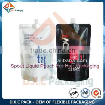 Factory Price Hair Shampoo Pouch With Spout, Hair Dye Pouch With Spout, Hair Salon Pouch With Spout