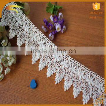 Custom Cheap Beautiful 100% Cotton Guipure Chemical Embroidery Franch Lace Trim Wholesale photo-5