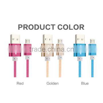 25CM Mini Nylon Metal Micro USB Cable Colorful Mobile Phone Cable for IPhone/Android/Type C photo-3