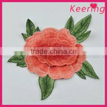 handmade orange flower applique embroidery flower design for wedding dress decoration