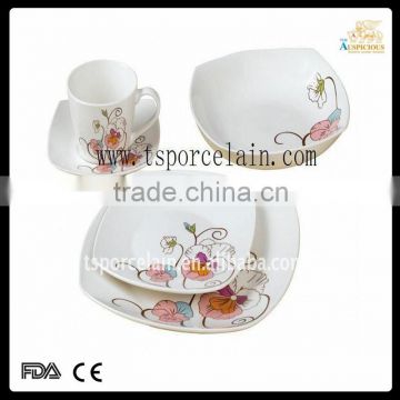 20pcs decal square of new bone china dinnerware