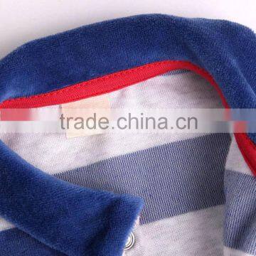 New Born Baby Long Stripe Velour Stripe Romper photo-5