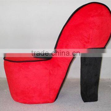 Red fashionable high heel shoe shaped chair