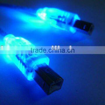 2013 new arrival and made in china USB 2.0 Printer Cable LED Lights USB Cable