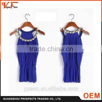 hot sale soft cotton appliqued neck designs for ladies tops latest design from china