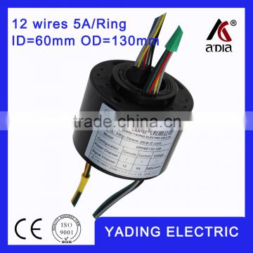 SRH 60130- 12s rotating slip ring ID60mm. OD130mm. 4Wires, 5A 12 wires