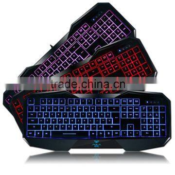 2015 New LED Illuminated Ergonomic Gaming Keyboard USB Multimedia Backlight Backlit Ultra-thin Keyboard photo-2