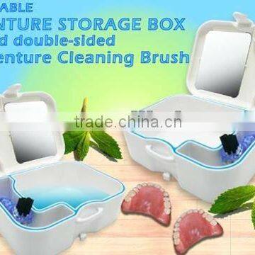 denture case with mirror