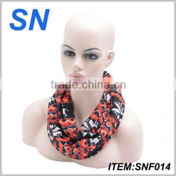 Fashion new design christmas pattern flannel infinity scarf