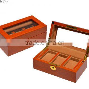 Huaxin 3 slots Wooden box for watches with lock