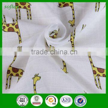 1.35M Cartoon Printed Double Baby Bath Towel Wholesale Bamboo Muslin Fabric photo-3