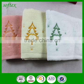 merry christmas embroidery cotton face towel slogan towel