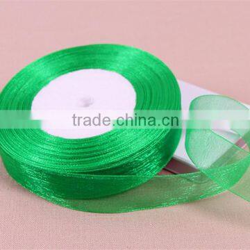 Green Shimmer Chiffon decoration Ribbon Wedding birthday party Flowers DIY craft 1/8 1/4 3/8 1/2 5/8 3/4 1 1-1/2 2 3 4 inch