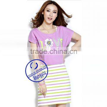 Custom Wholesale Cotton Woman Casual Printed Dress