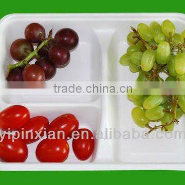 FDA disposable biodegradable paper tray 3 compartment