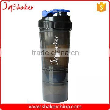 3 in 1 Sports Shake Bottle,BPA Free Plastic Protein Powder Shake Bottles With Storage Compartment / Pill Box photo-3