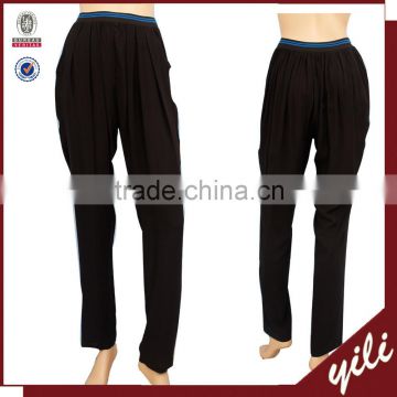 black lady elastic waistband pants & trousers ladies silk pants suit cheap garments