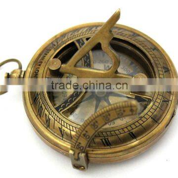 Brass Magnetic Direction Sundial Compass -pendant compass push button compass13327