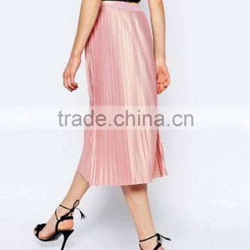 High Quality Summer Pink Pleated Skirt For Women OEM Manufacture photo-2