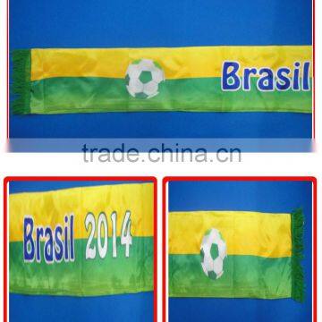 170T polyester scarf,130*14cm flag scarf in high quality,knitting national flag scarf