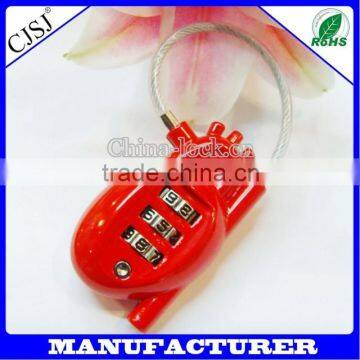 New design heart shape lock,Resettable Luggage Lock, Combination Lock CH-015