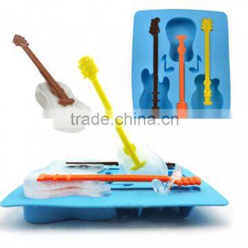 Silicone Guitar Shaped Ice Cube Trays Ice Candy Mold Maker Bar Drinking Kitchen Accessories