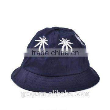 Fashion Planin dyed embroidered Bucket Hat Boonie Outdoor Cap