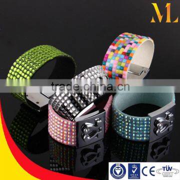 MBRL04 Alloy heart clasp Piano design hot-fix rhinestone bracelets