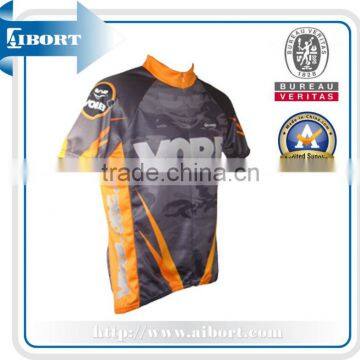 SUBCY-340 grey orange color sublimated cycling jersey