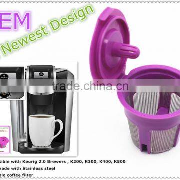 Factory price Reusable Coffee Filter for keurig2.0 k-cup, Keurig 2.0 Brewing series, k-cup filter for keurig 2.0