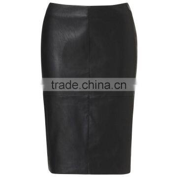 Midi Styel New Fashion Leather Pencil Skirt for Women