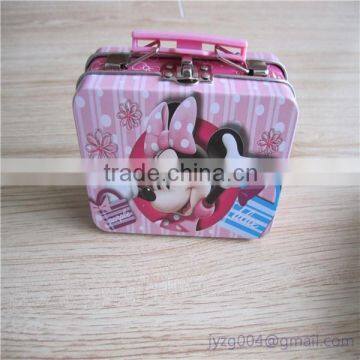 factory directly CYMK print OEM handbag tin box samll rectangular custom tin lunch box