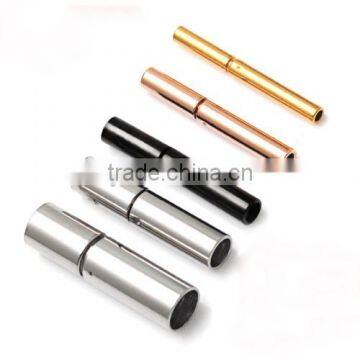 HOT 5 Sizes 4 Colors High Quality Stainless Steel Box Bayonet Clasps For Leather Cord Bracelet Necklace Jewelry Making BXGC-001