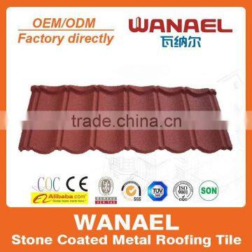 european polymer light weight stone coated metal roof tile