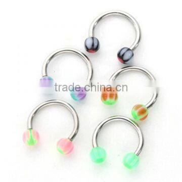 Beautiful Fashion Fake Unique Acrylic Balls Nose Ring Lip Ring Eyebrow Rings CBR Piercing Jewelry