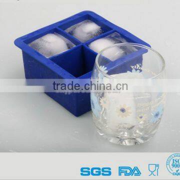 Home Ice Cube Blue Kingdom Extra Large 4.5cm 4 Square Silicone Ice Cube Mold Icecube Tray Mould