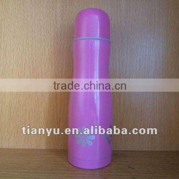 Pink lady! Slim type stainless steel thermos flask for lady 500ml