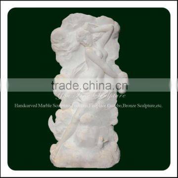 Decorative White Marble Woman Relief Nude Sculpture