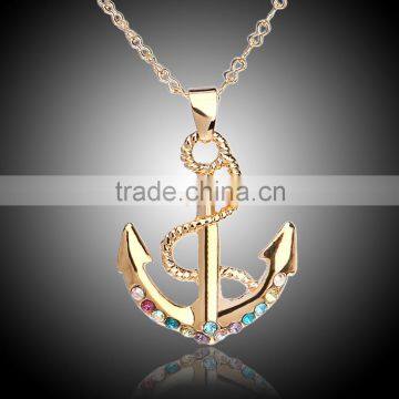 latest design saudi Arabic gold jewelry Anchor necklace