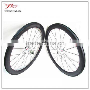 Cheap Chinese carbon bicycle wheels 50mm x 25mm clincher carbon wheels for road bike Bitex hub Sapim cx-delta spoke competitive                        
                                                Quality Choice