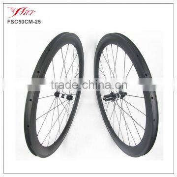 High Tg brake surface carbon wheels 50x25mm road cycling wheels with DT350S + Sapim spoke