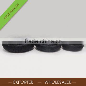 Best Selling Bamboo Basket Weaving / Set of 3 Black Round Bamboo Laundry Basket