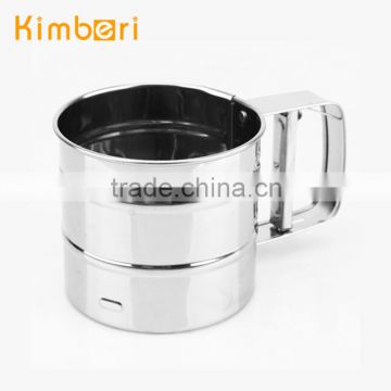 New Design Bakeware Sifter Tools Mirror Finish Bakeware High Quality Spring Stainless Steel 1 Cup Flour Sifter