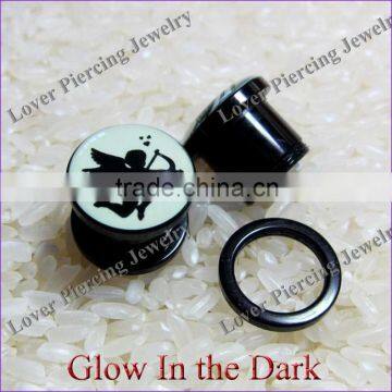 High Polish Glow In The Dark Body Piercing Jewelry Acrylic Custom Flesh Tunnel Plugs [UV-RT194]