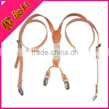 High Quality Fashion Woman Kids Brown Leather Suspender