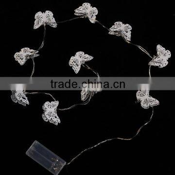 10L white led battery operated christmas light with butterfy
